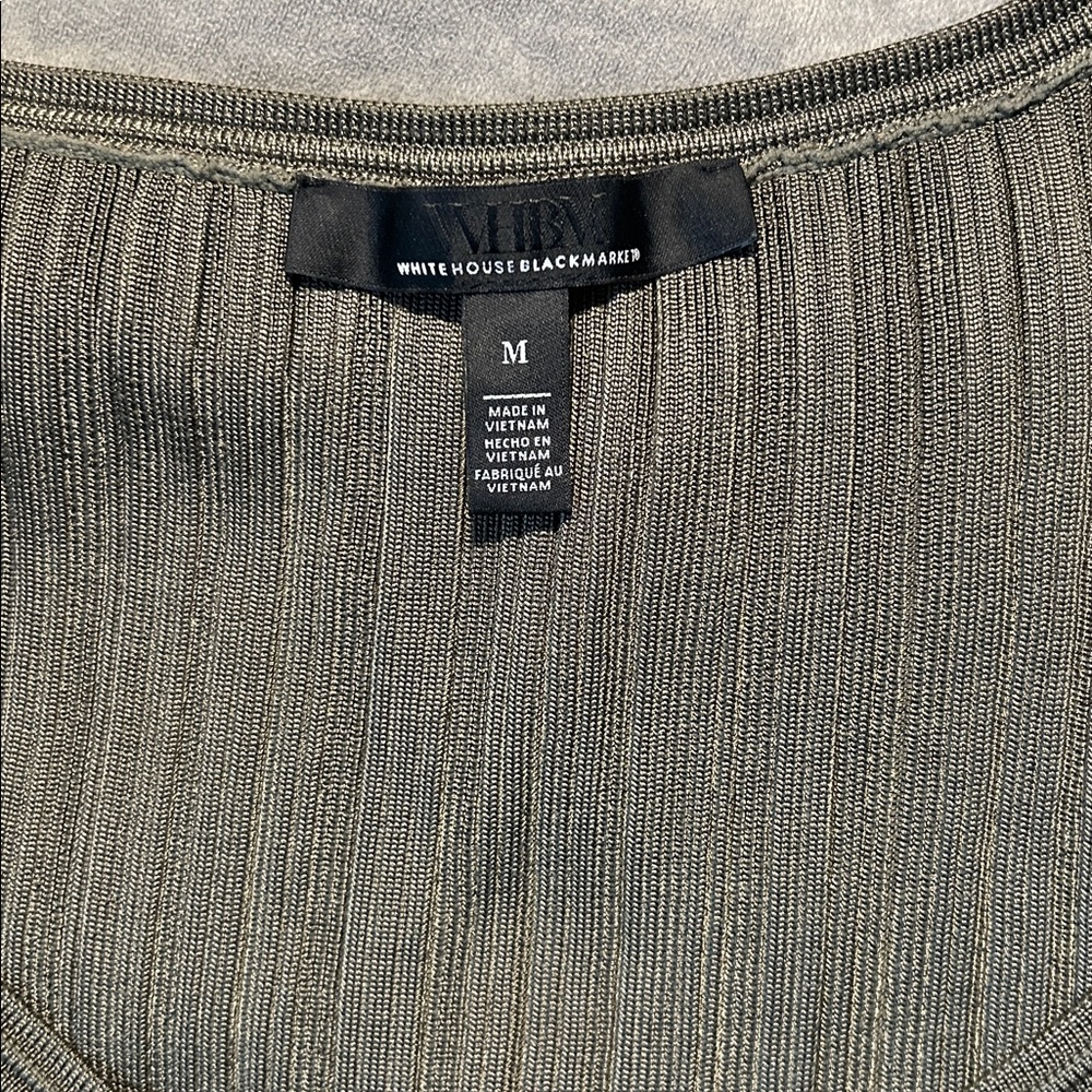 White House Black Market Olive Green Tank with Silver Hardware - Picture 6 of 8